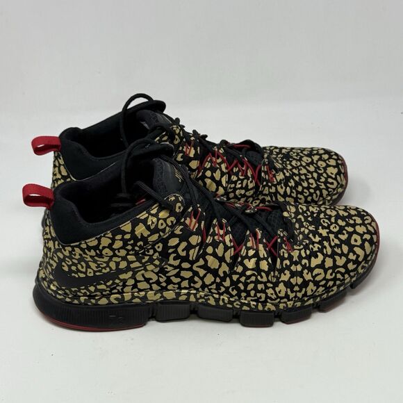 Nike Free Trainer 7.0 Unleash Speed Sneakers Mens 11 Gold Black Cheetah Mid Top - Picture 3 of 16